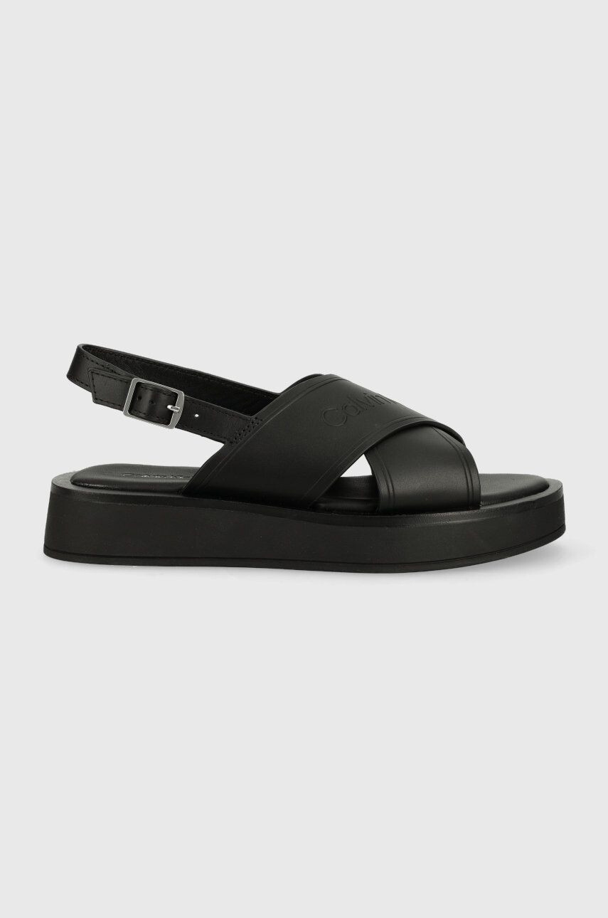 Calvin Klein Δερμάτινα σανδάλια Flatform Sandal - Pepit.gr