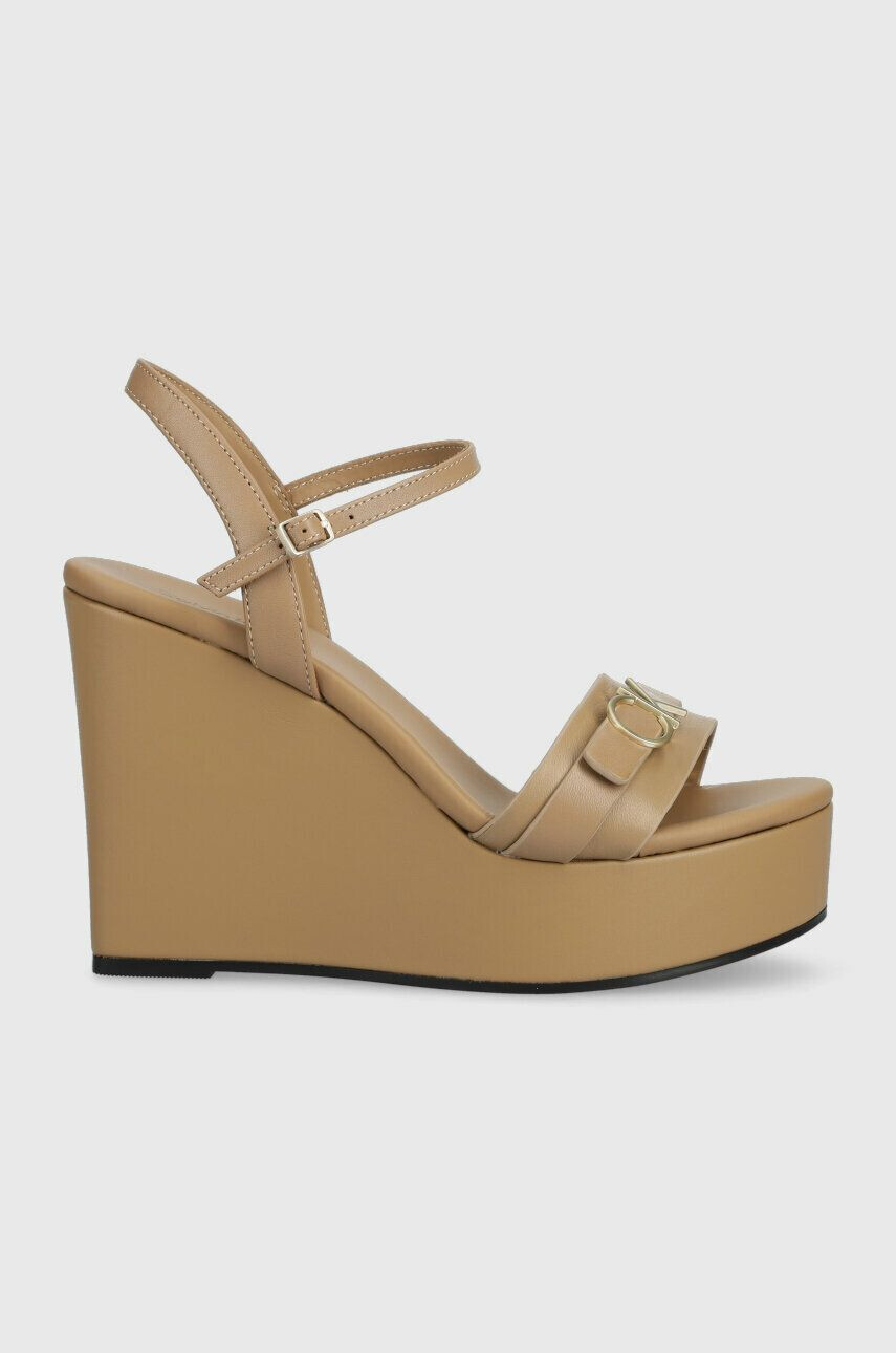 Calvin Klein Δερμάτινα σανδάλια WEDGE 70HH W/HW - Pepit.gr