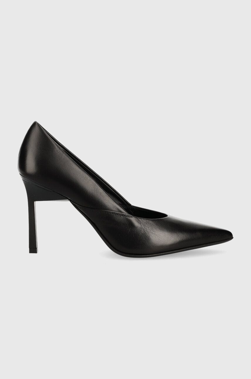 Calvin Klein Δερμάτινες γόβες GEO STILETTO PUMP 90 - Pepit.gr