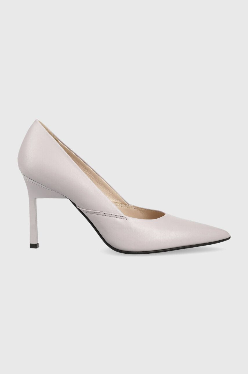 Calvin Klein Δερμάτινες γόβες GEO STILETTO PUMP 90 - Pepit.gr