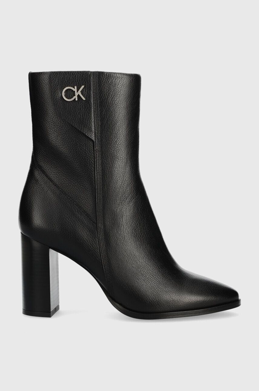 Calvin Klein Δερμάτινες μπότες CUP HEEL ANKLE BOOT W/HW 80 - Pepit.gr