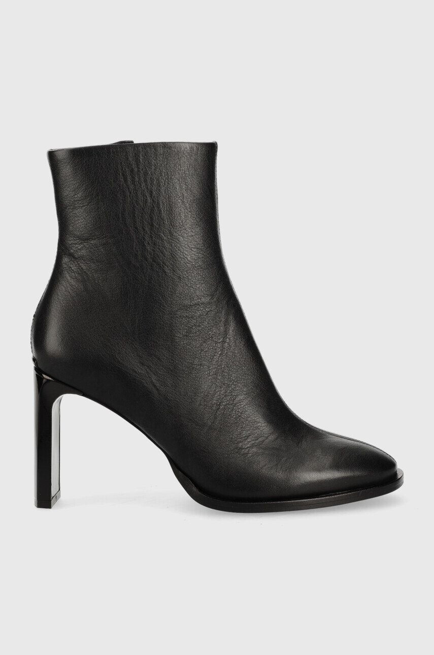 Calvin Klein Δερμάτινες μπότες Curved Stil Ankle Boot 80 - Pepit.gr