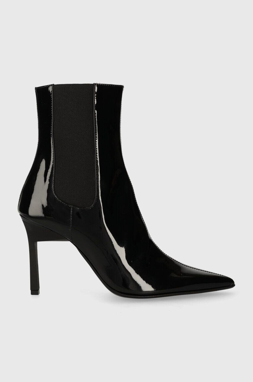 Calvin Klein Δερμάτινες μπότες τσέλσι GEO STILETTO CHELSEA BOOT 90-PAT - Pepit.gr