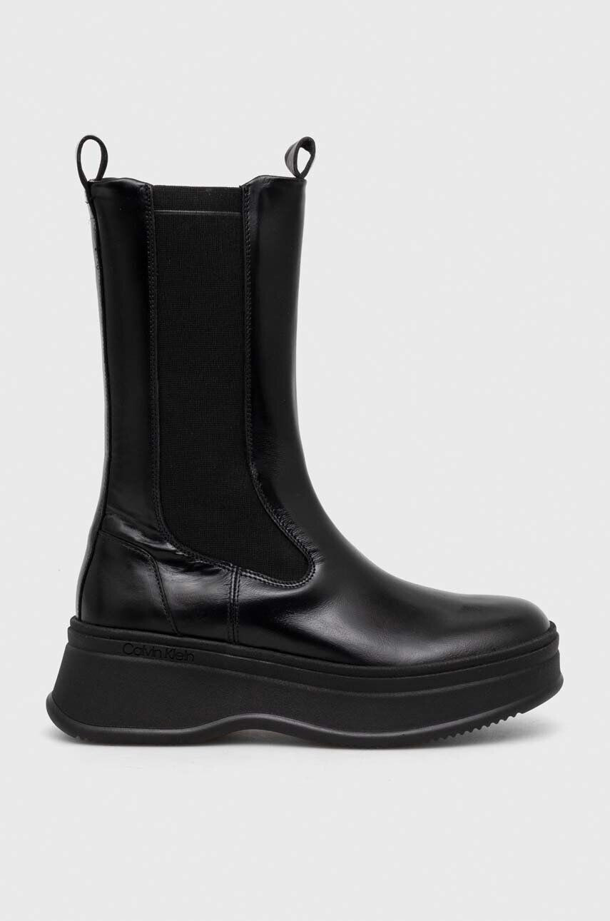 Calvin Klein Δερμάτινες μπότες τσέλσι PITCHED CHELSEA BOOT - Pepit.gr