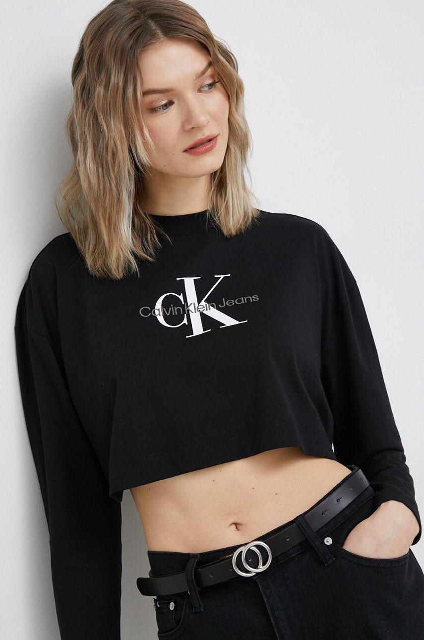 Calvin Klein Jeans Βαμβακερή μπλούζα με μακριά μανίκια - Pepit.gr