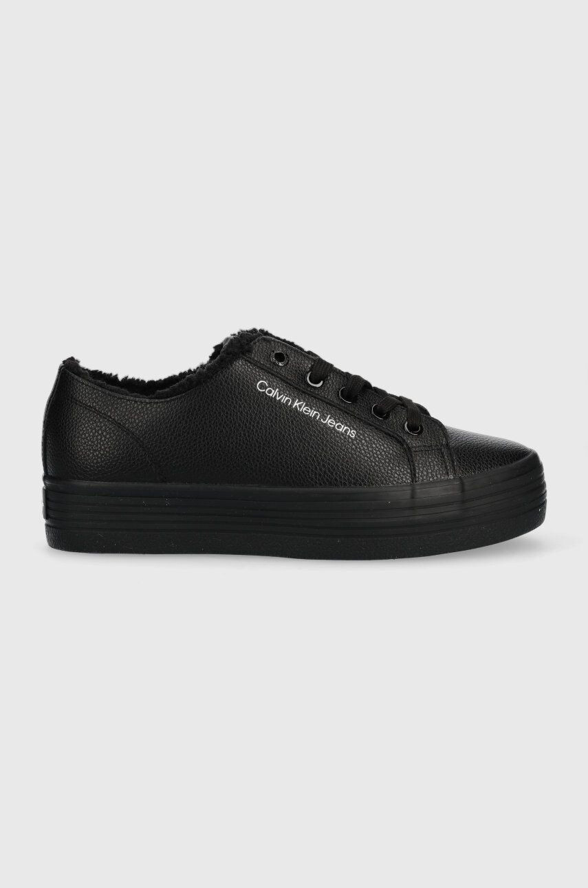 Calvin Klein Jeans Δερμάτινα αθλητικά παπούτσια Vulc Flatform Laceup Low - Pepit.gr