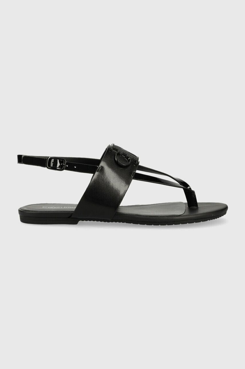 Calvin Klein Jeans Δερμάτινα σανδάλια FLAT SANDAL HW - Pepit.gr