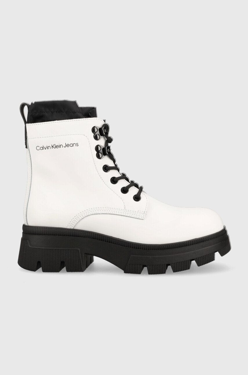 Calvin Klein Jeans Δερμάτινα workers Chunky Combat Laceup Hiking - Pepit.gr