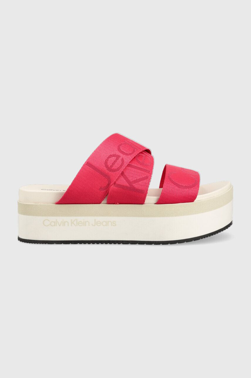 Calvin Klein Jeans Παντόφλες FLATFORM SANDAL WEBBING - Pepit.gr