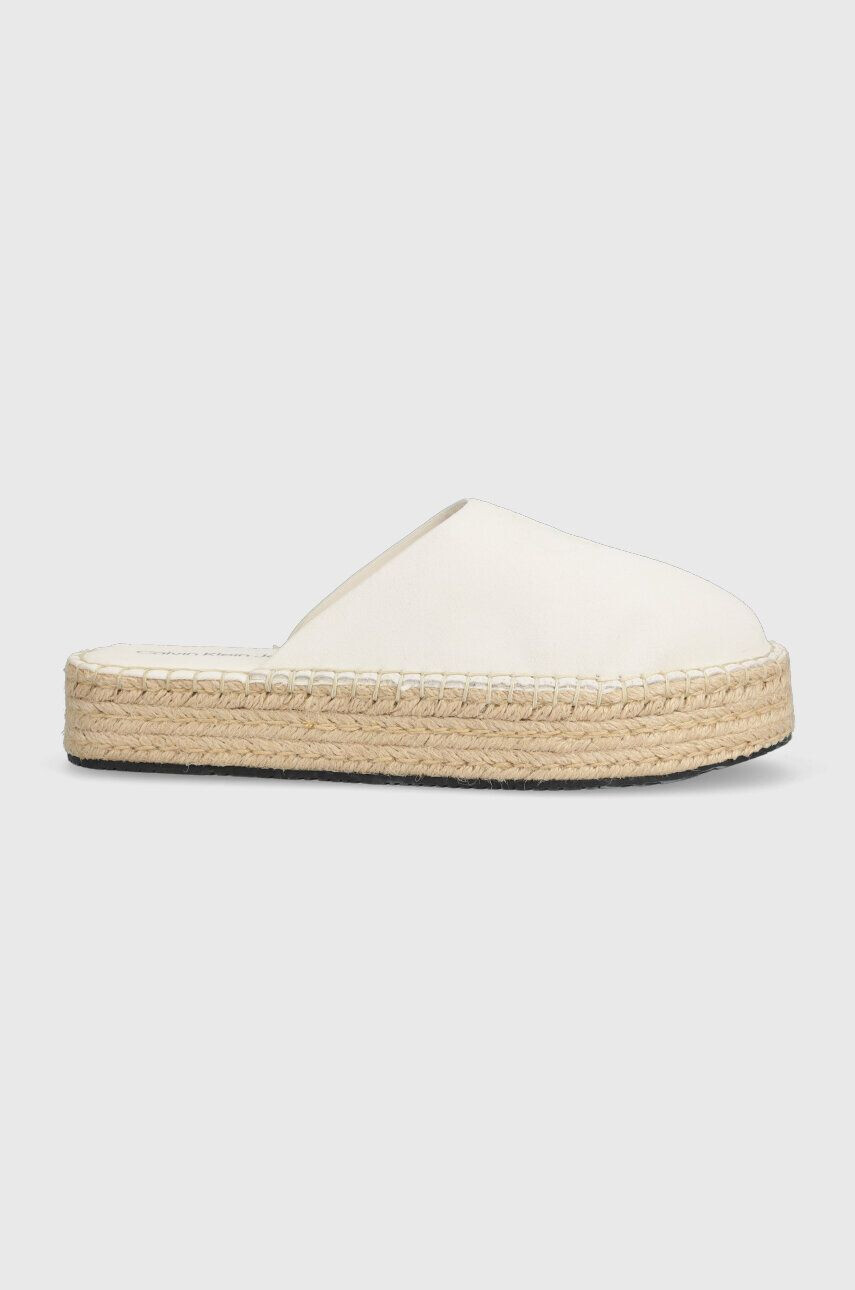 Calvin Klein Jeans Παντόφλες σουέτ FLATFORM ROPE MULE SU CON - Pepit.gr