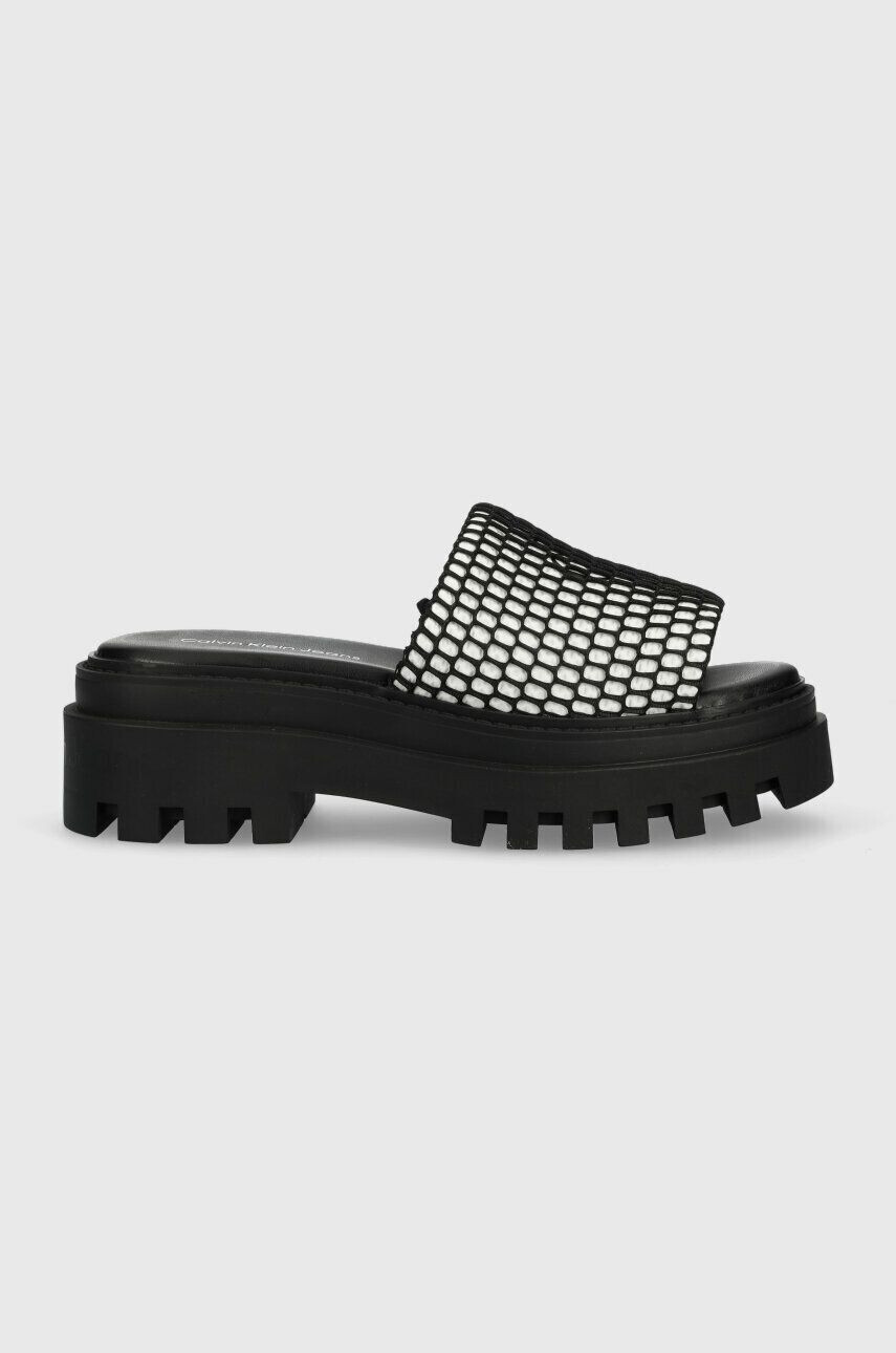 Calvin Klein Jeans Παντόφλες TOOTHY COMBAT SANDAL OVER MESH - Pepit.gr