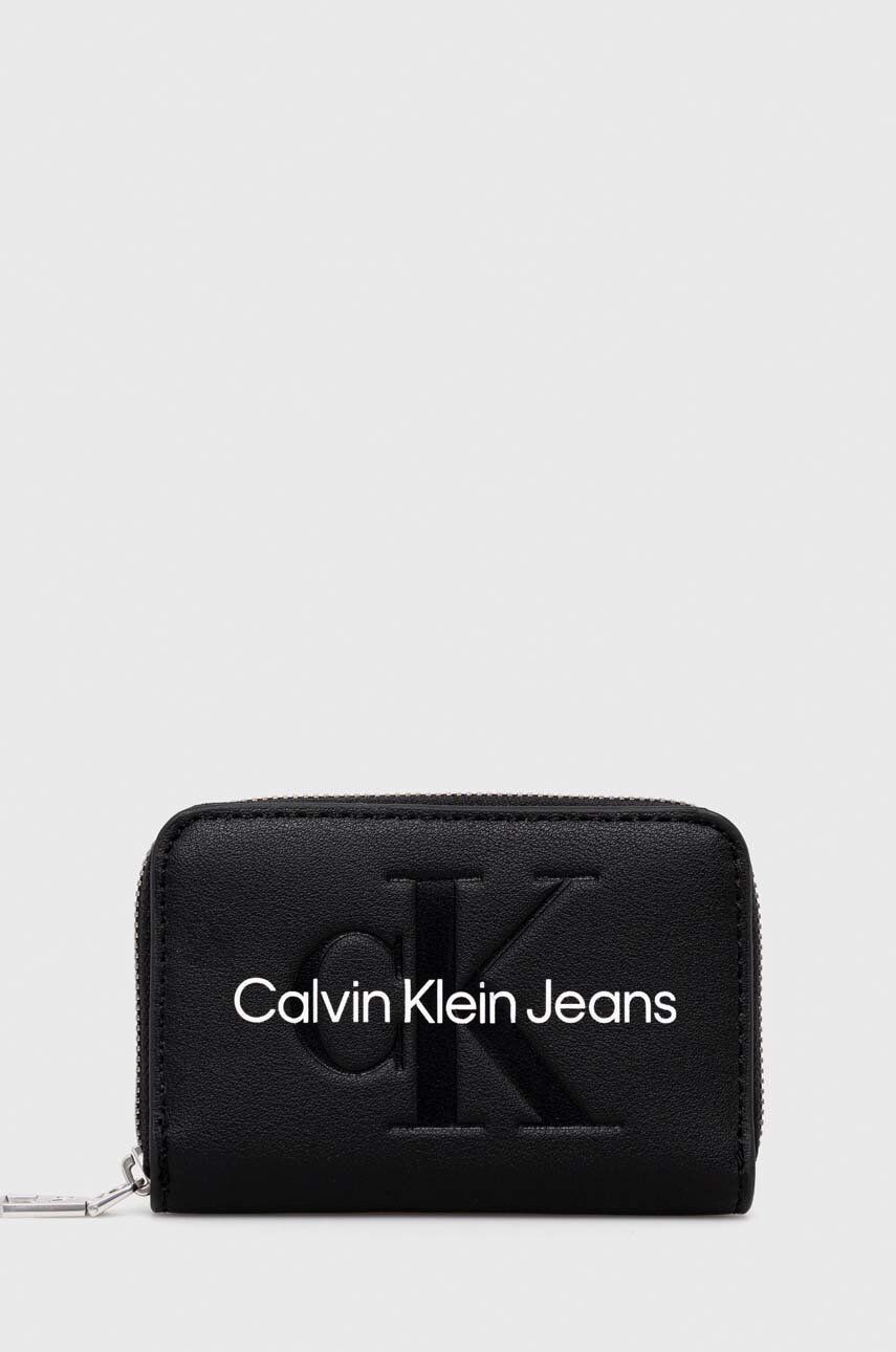 Calvin Klein Jeans Πορτοφόλι χρώμα: μαύρο - Pepit.gr