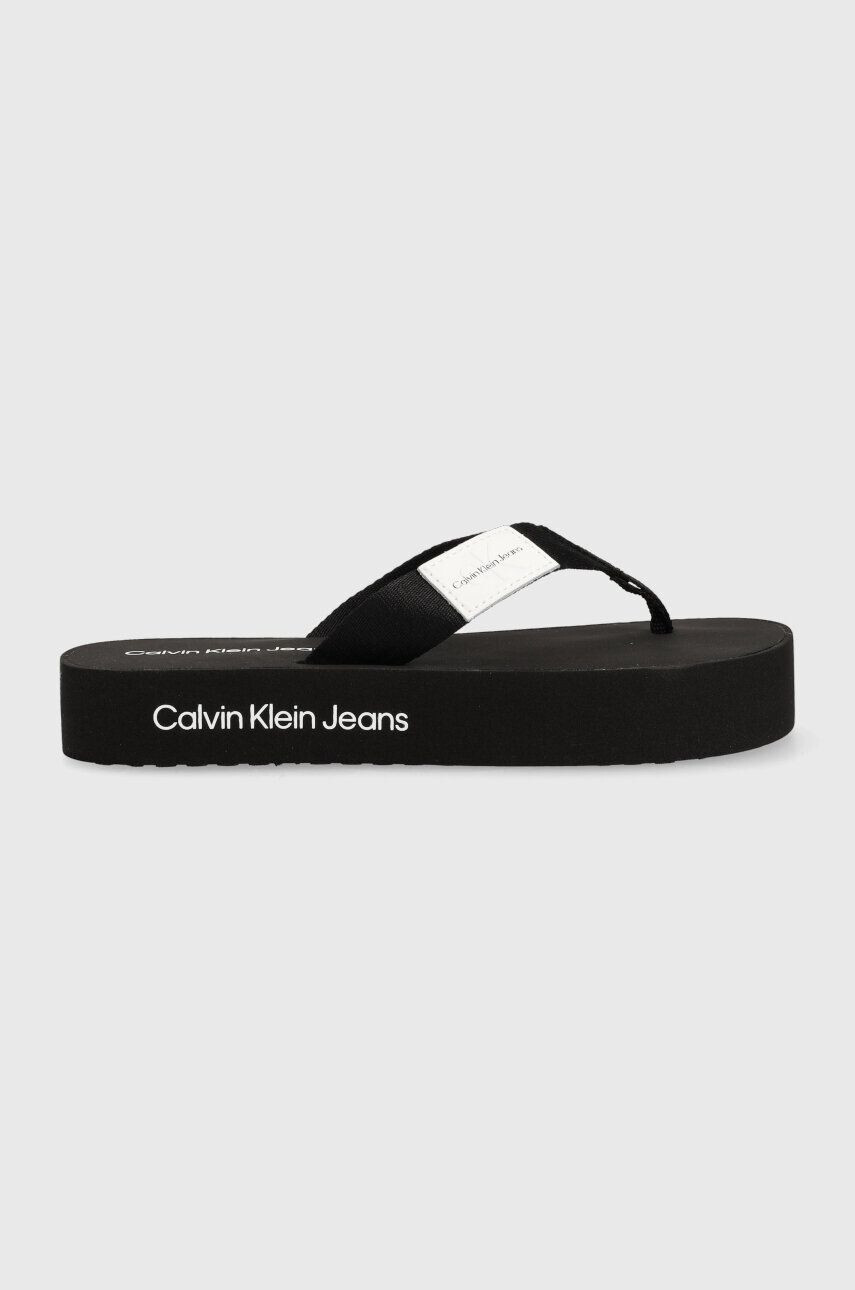 Calvin Klein Jeans Σαγιονάρες FLATFORM FLIPFLOP χρώμα: μαύρο YW0YW00993 - Pepit.gr