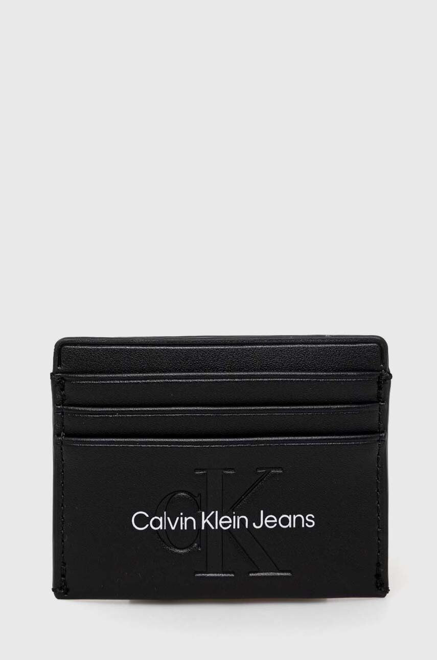 Calvin Klein Jeans Θήκη για κάρτες χρώμα: μαύρο - Pepit.gr