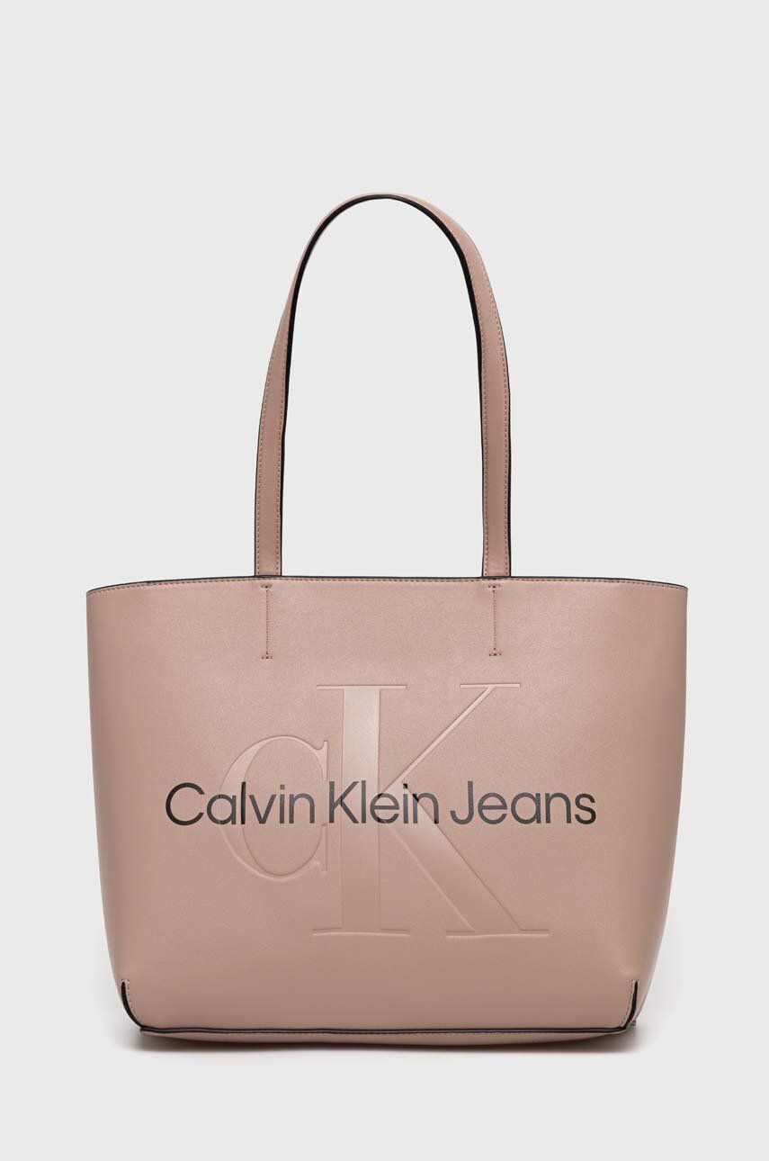 Calvin Klein Jeans Τσάντα χρώμα: ροζ - Pepit.gr