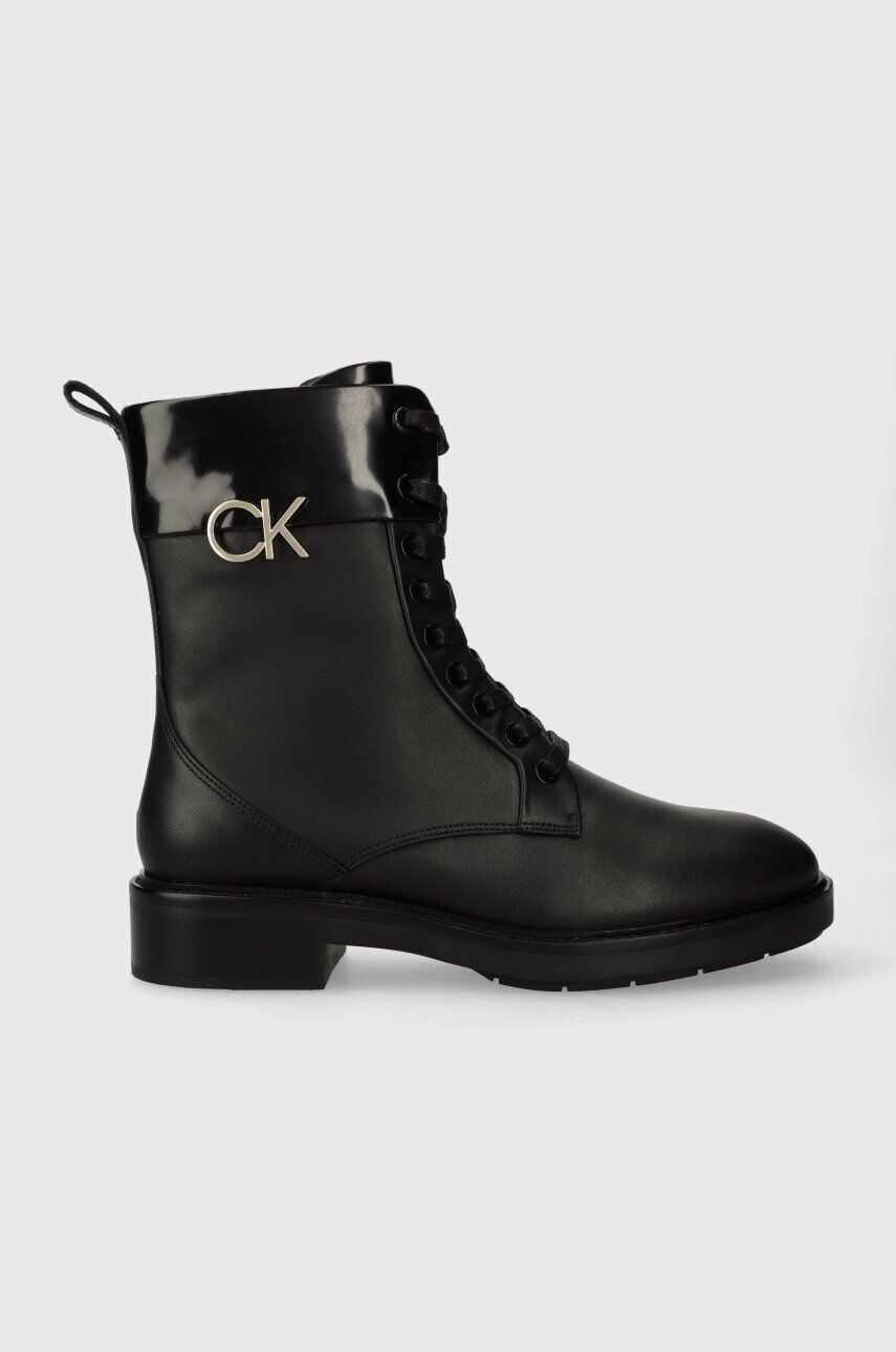 Calvin Klein Μποτάκια εργασίας RUBBER SOLE COMBAT BOOT W/HW - Pepit.gr