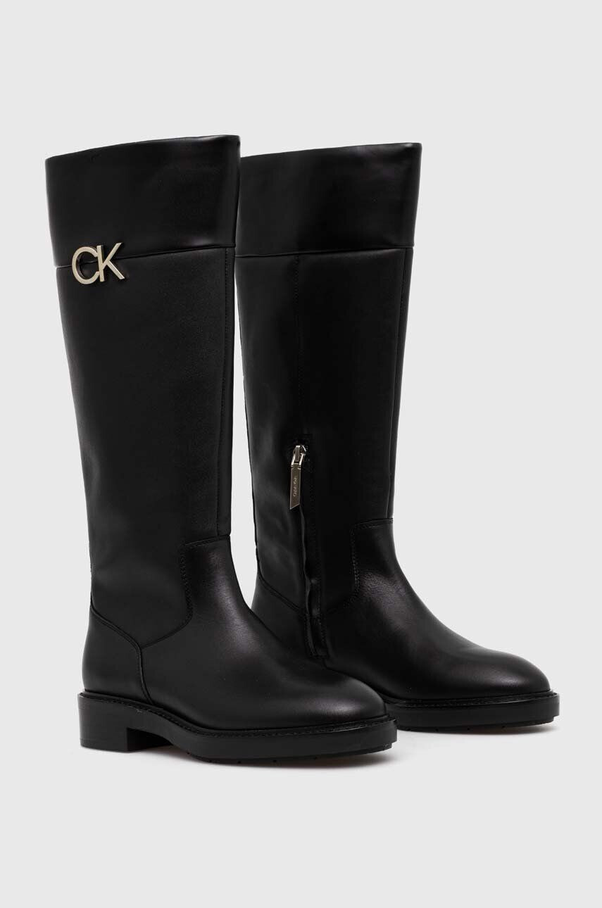 Calvin Klein Μπότες RUBBER SOLE KNEE BOOT W/HW - Pepit.gr