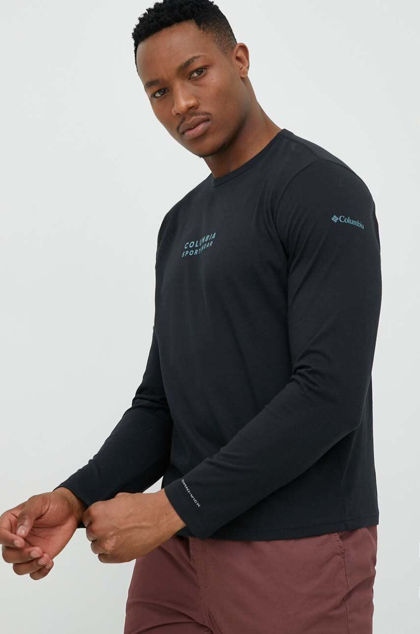 Columbia Longsleeve χρώμα: μαύρο - Pepit.gr