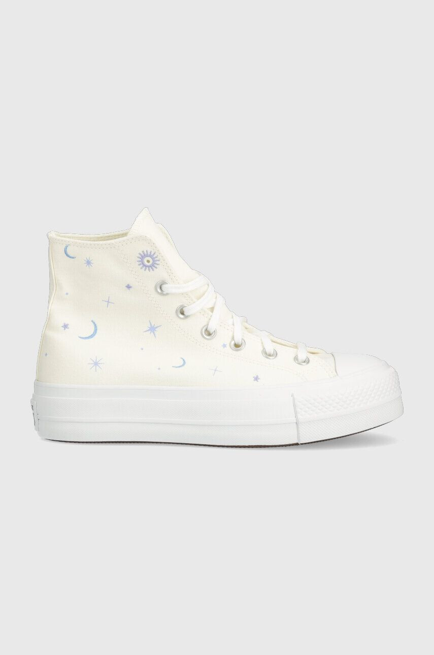 Converse Πάνινα παπούτσια Chuck Taylor All Star Lift Platform χρώμα: μπεζ A02895C - Pepit.gr