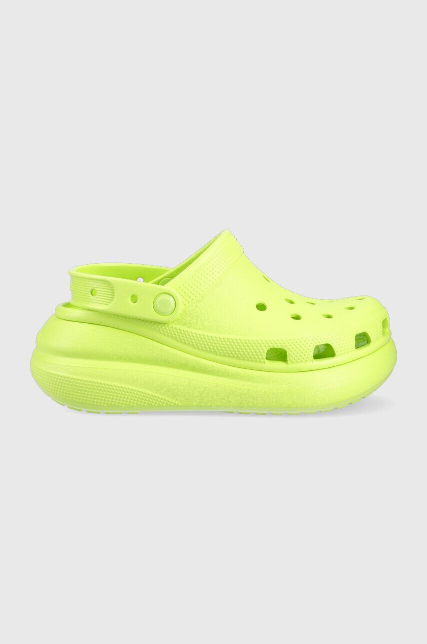 Crocs Παντόφλες Classic Crush Clog χρώμα: πράσινο 207521 - Pepit.gr