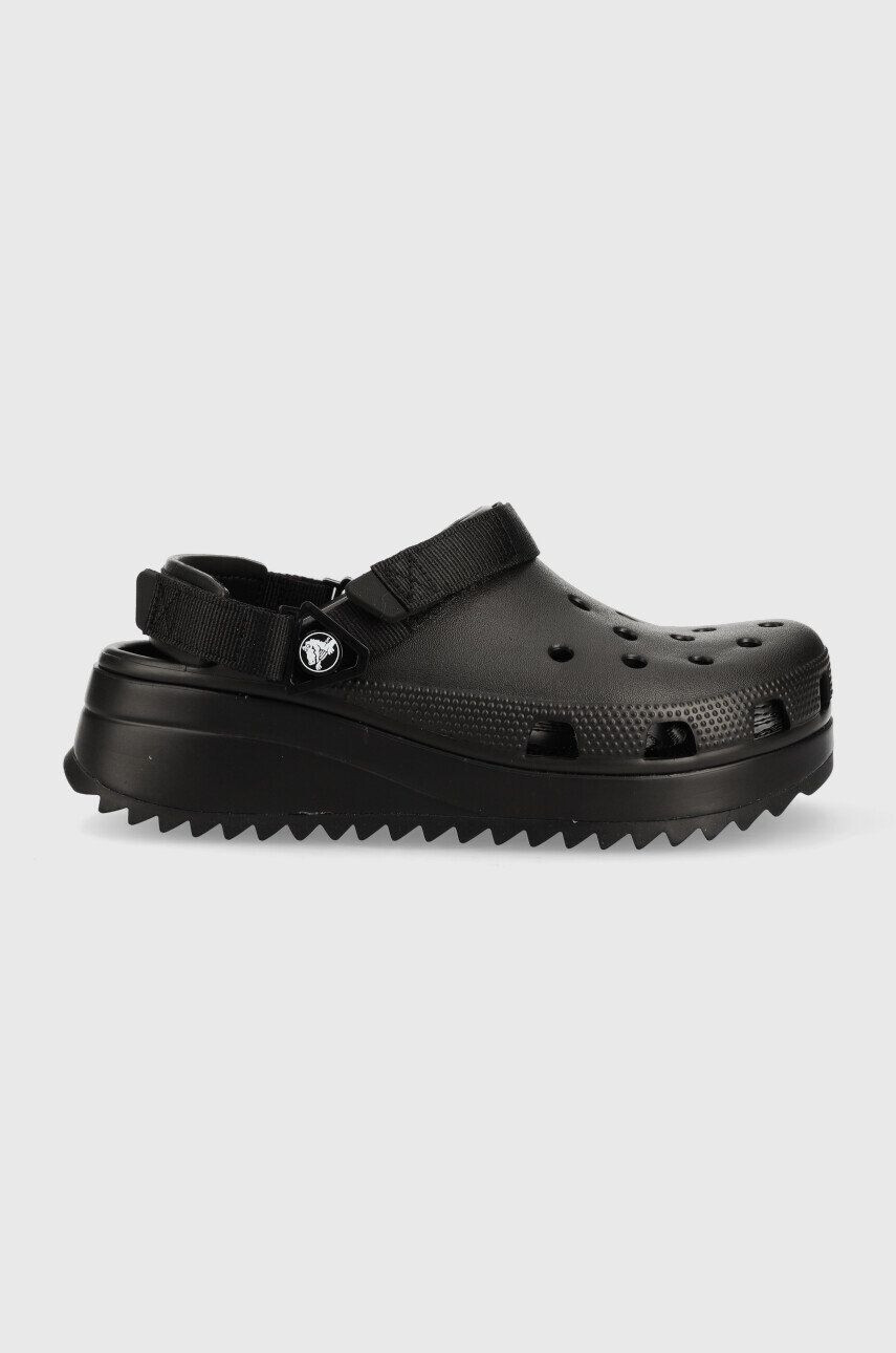 Crocs Παντόφλες Classic Hiker Clog χρώμα: μαύρο - Pepit.gr