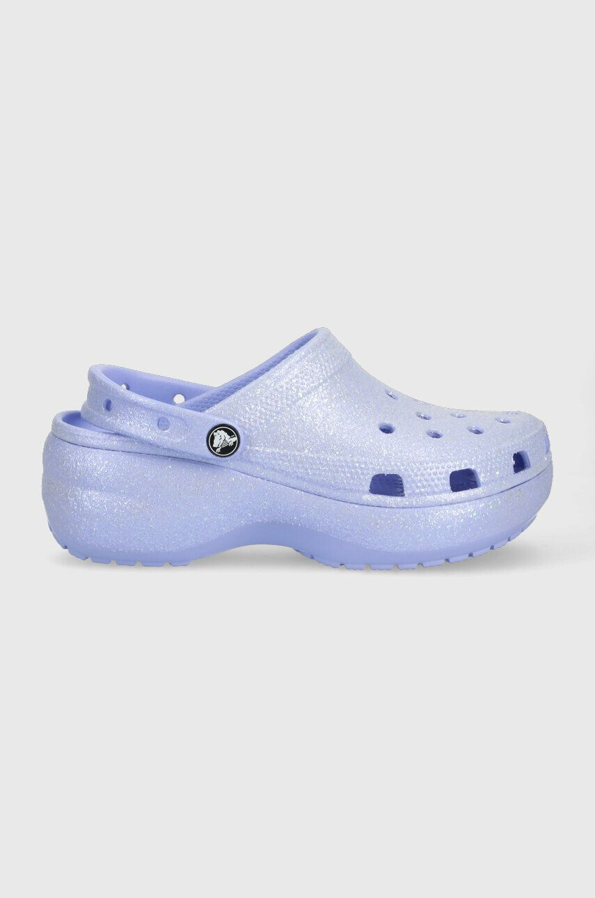 Crocs Παντόφλες Classic Platform Glitter Clog - Pepit.gr