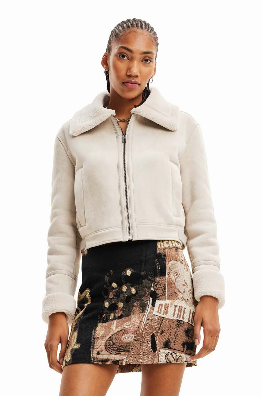 Desigual Μπουφάν 23WWEW05 WOMAN WOVEN PU COAT - Pepit.gr