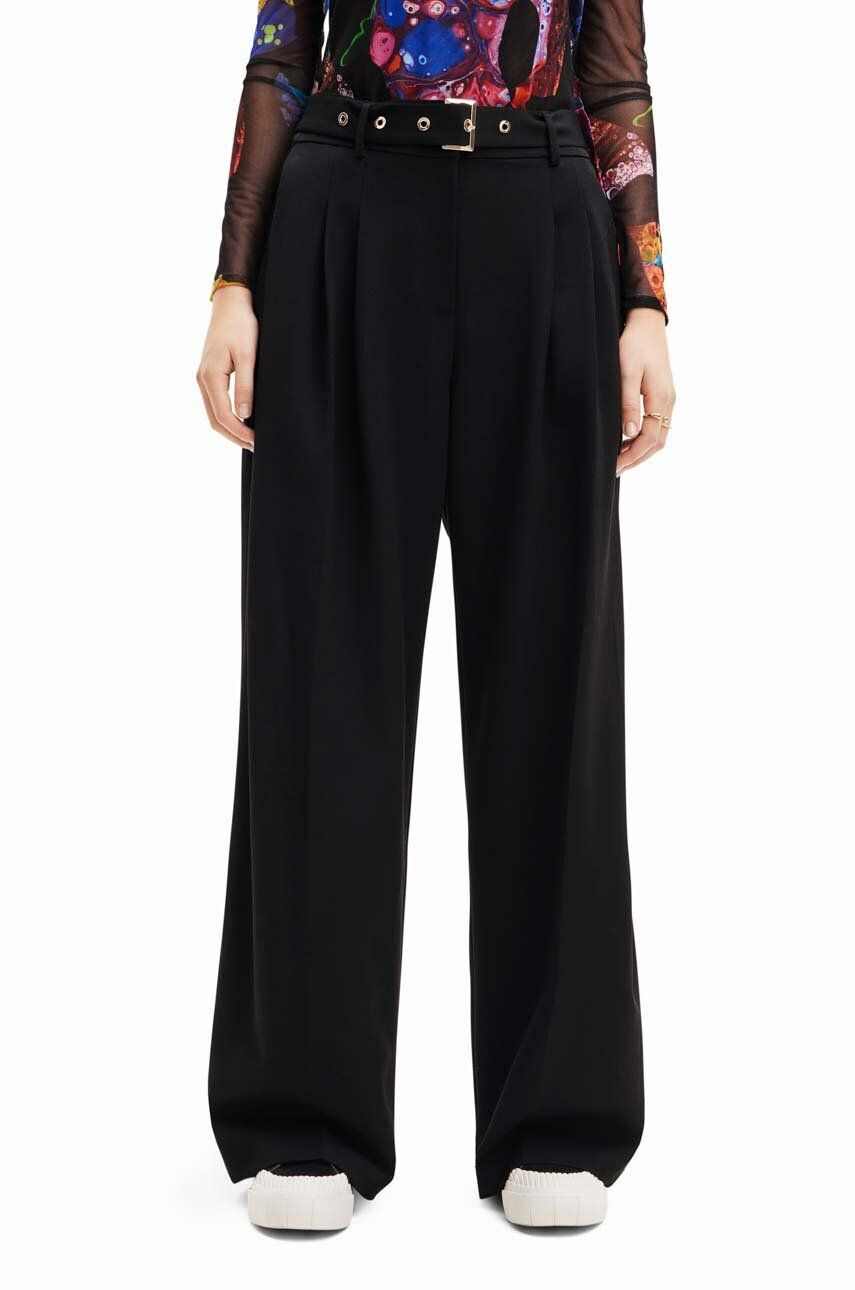 Desigual Παντελόνι 23WWPW24 WOMAN WOVEN LONG TROUSERS - Pepit.gr