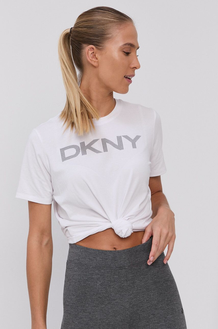 DKNY Μπλουζάκι γυναικείo χρώμα: άσπρο - Pepit.gr