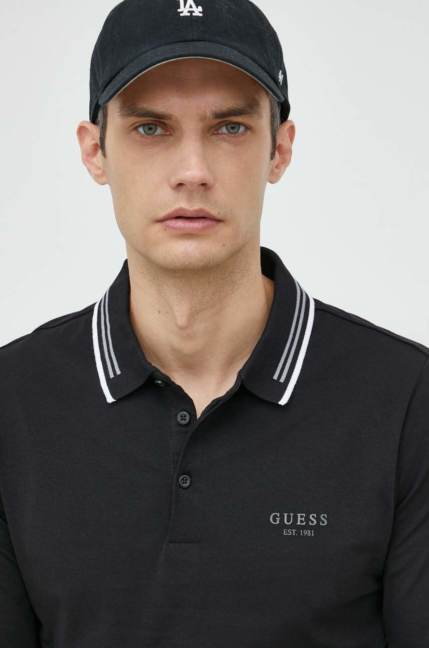 Guess Longsleeve χρώμα: μαύρο - Pepit.gr