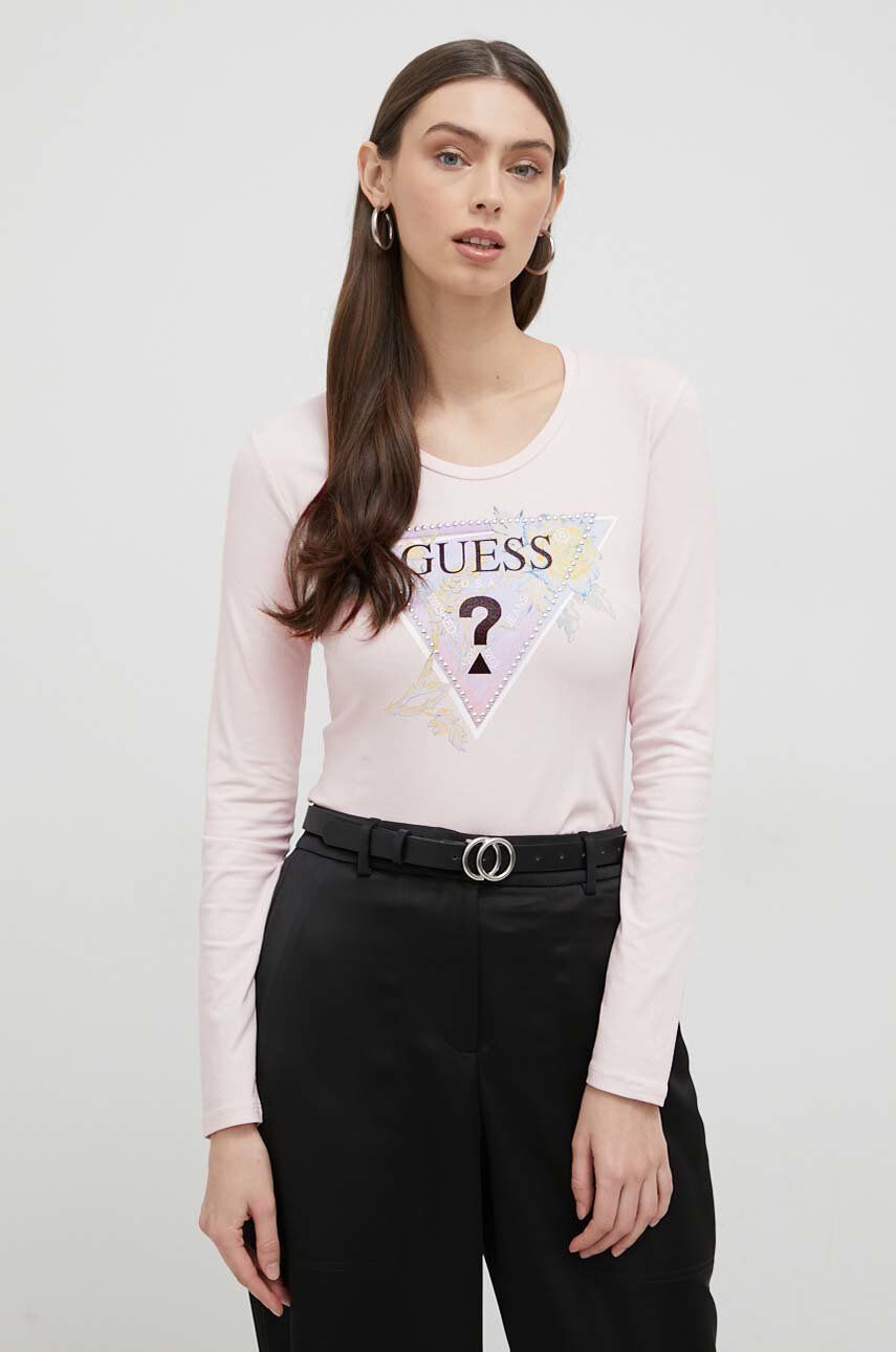 Guess Longsleeve χρώμα: ροζ - Pepit.gr