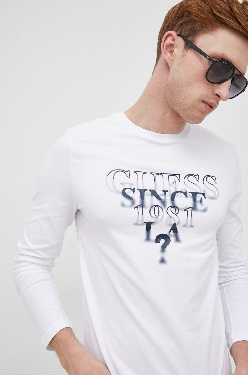 Guess Longsleeve χρώμα: πράσινο - Pepit.gr