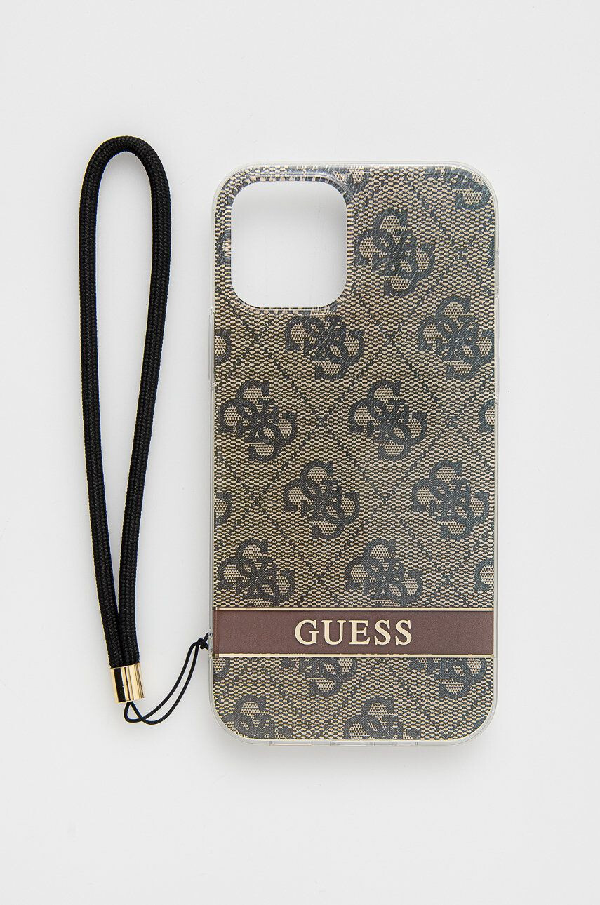 Guess Θήκη κινητού Iphone 12/12 Pro χρώμα: καφέ - Pepit.gr