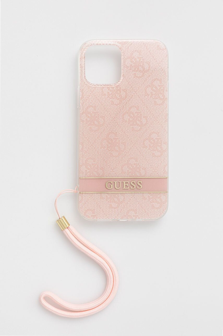 Guess Θήκη κινητού Iphone 12/12 Pro χρώμα: ροζ - Pepit.gr