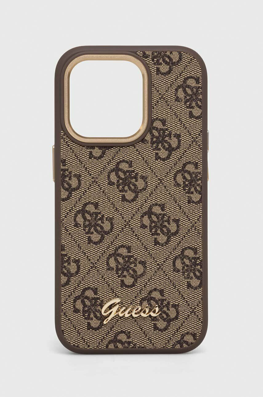 Guess Θήκη κινητού iPhone 14 Pro 61'' χρώμα: καφέ - Pepit.gr