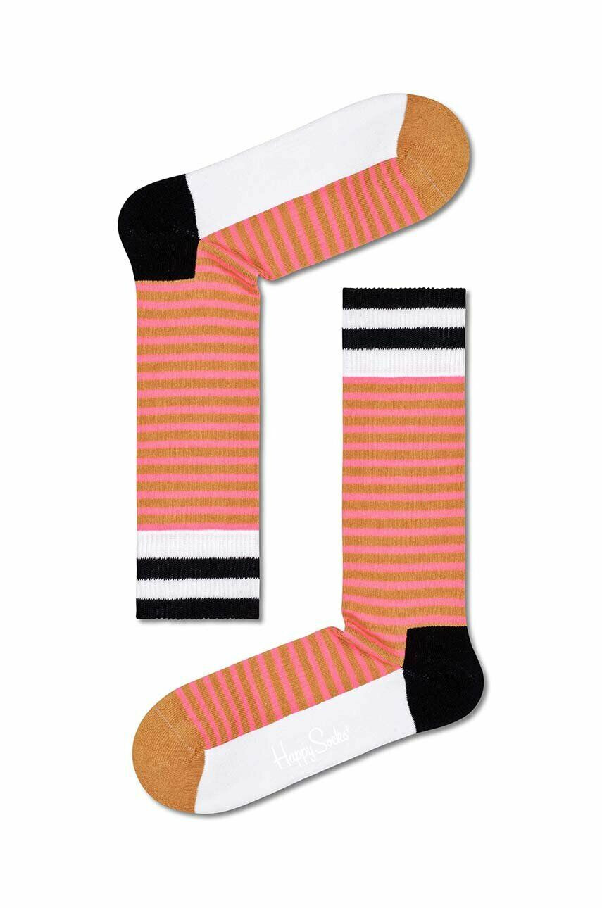 Happy Socks Κάλτσες Dark Pink Neon Stripe - Pepit.gr