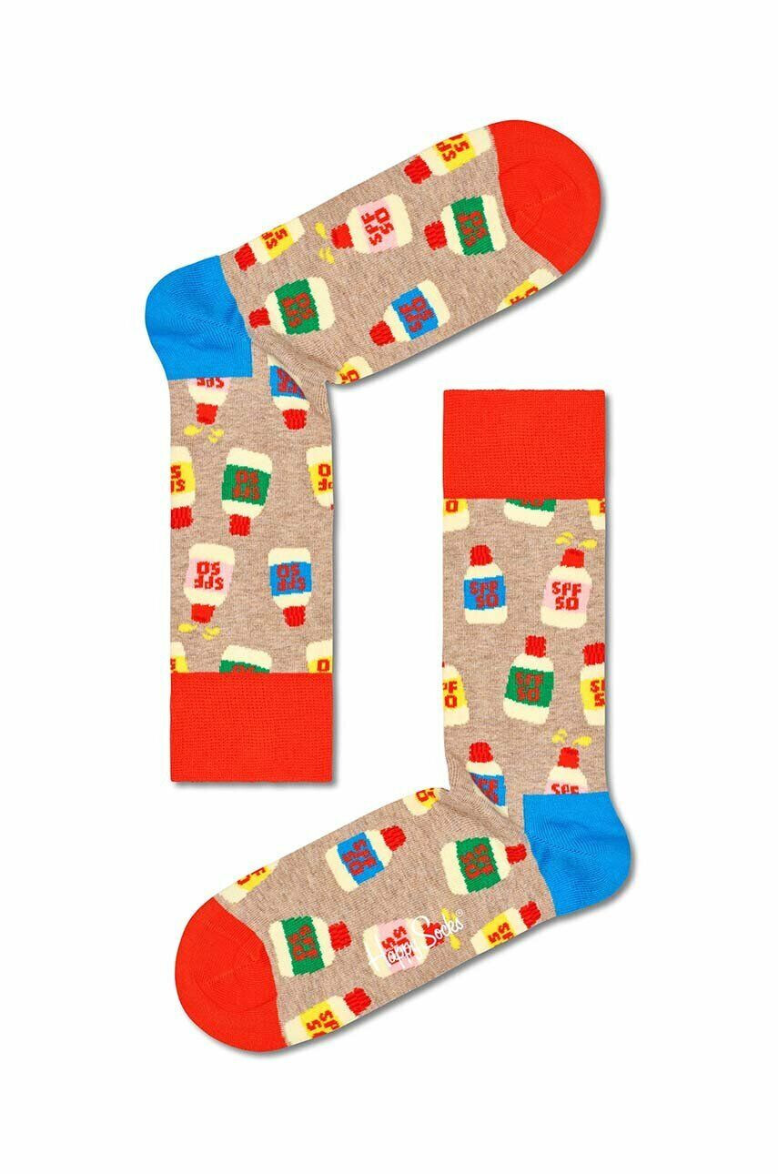 Happy Socks Κάλτσες Light Brown - Pepit.gr