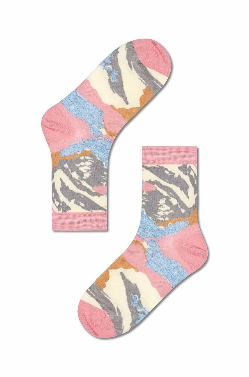 Happy Socks Κάλτσες Light Pink Gabriela Crew - Pepit.gr