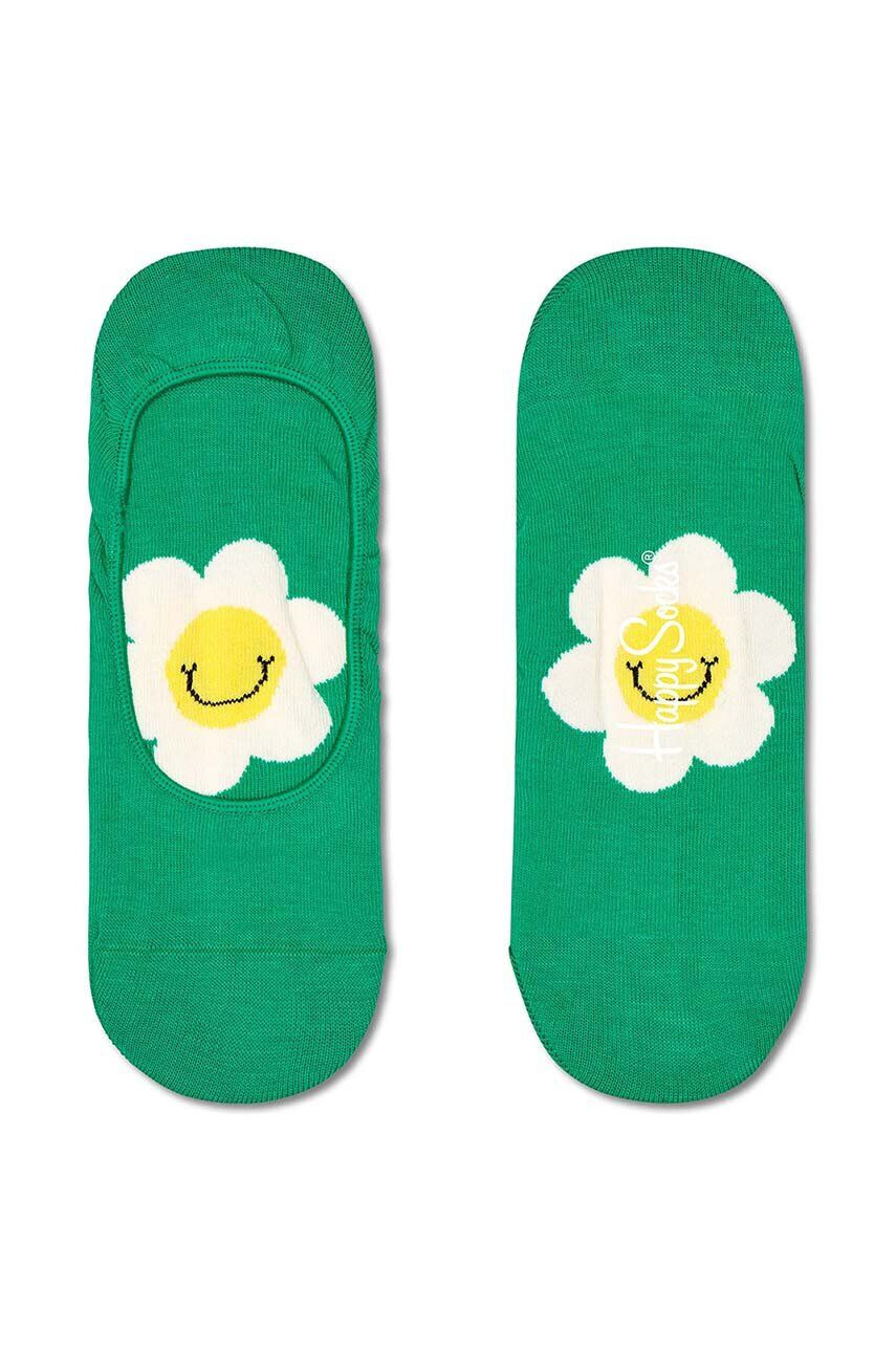 Happy Socks Κάλτσες Smiley Daisy Liner Sock χρώμα: πράσινο - Pepit.gr