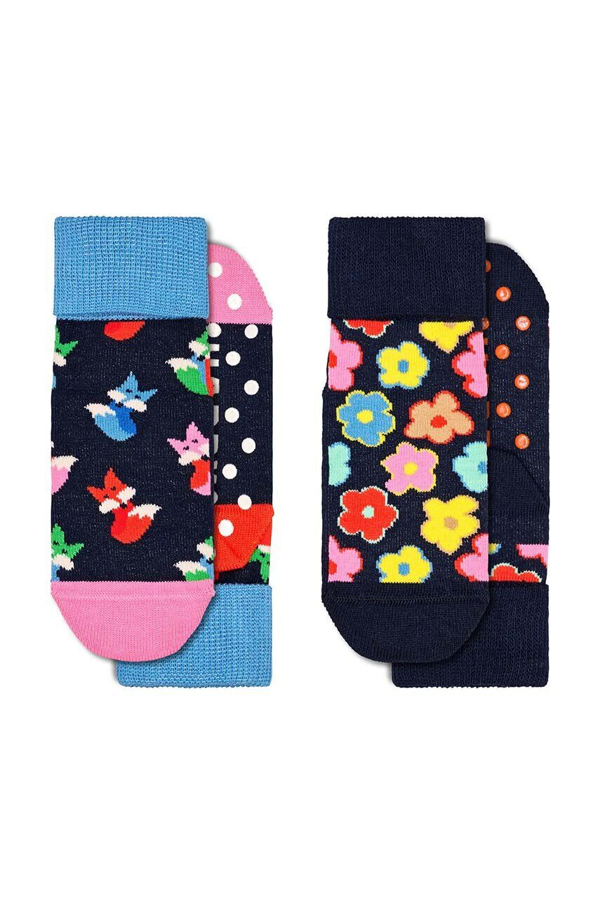 Happy Socks Παιδικές κάλτσες Antislip Fox & Flower 2-pack - Pepit.gr