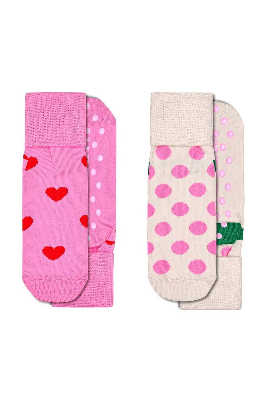 Happy Socks Παιδικές κάλτσες Antislip Heart & Big Dot 2-pack - Pepit.gr