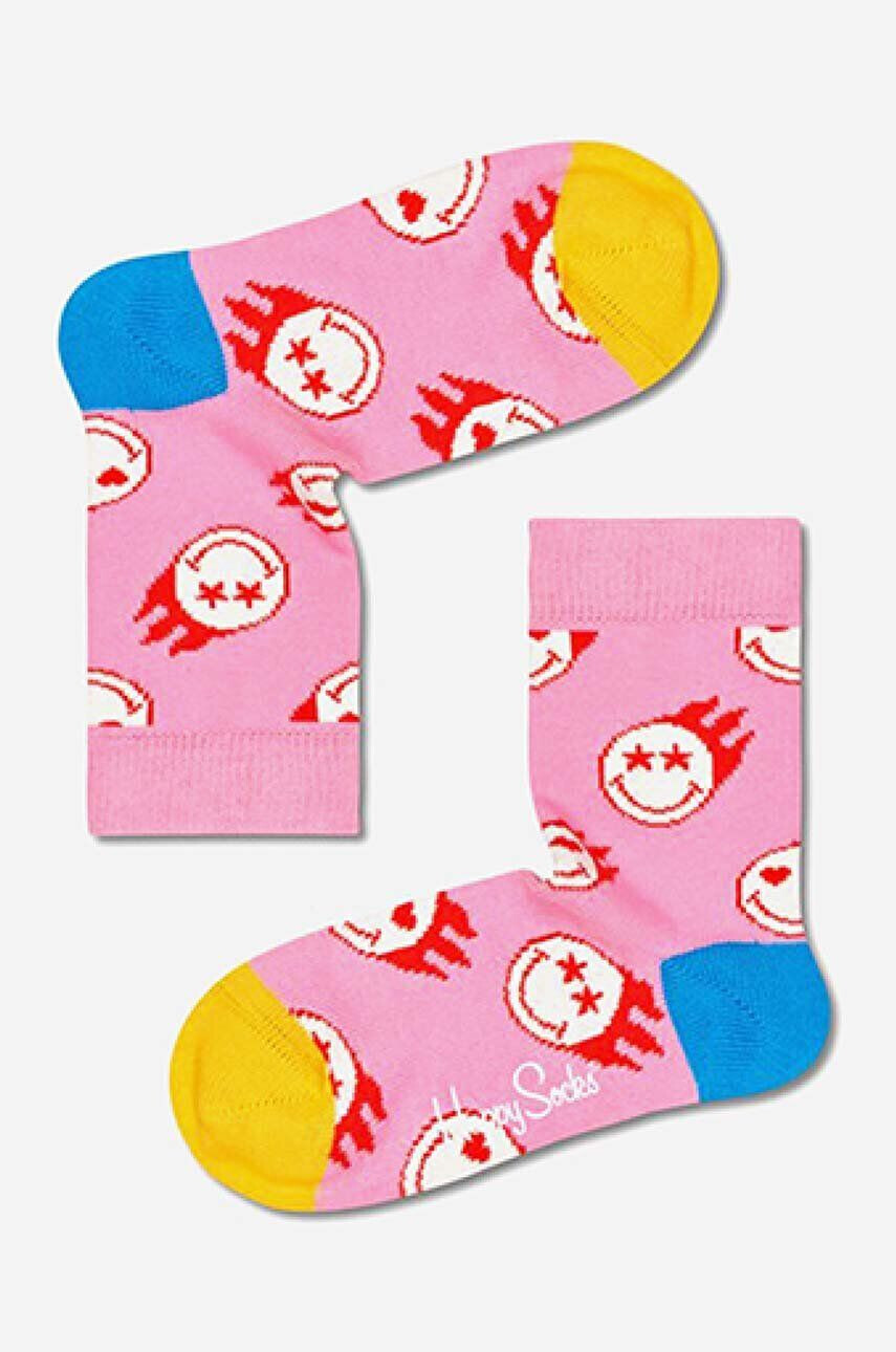 Happy Socks Παιδικές κάλτσες Flaming SmileyWorld - Pepit.gr