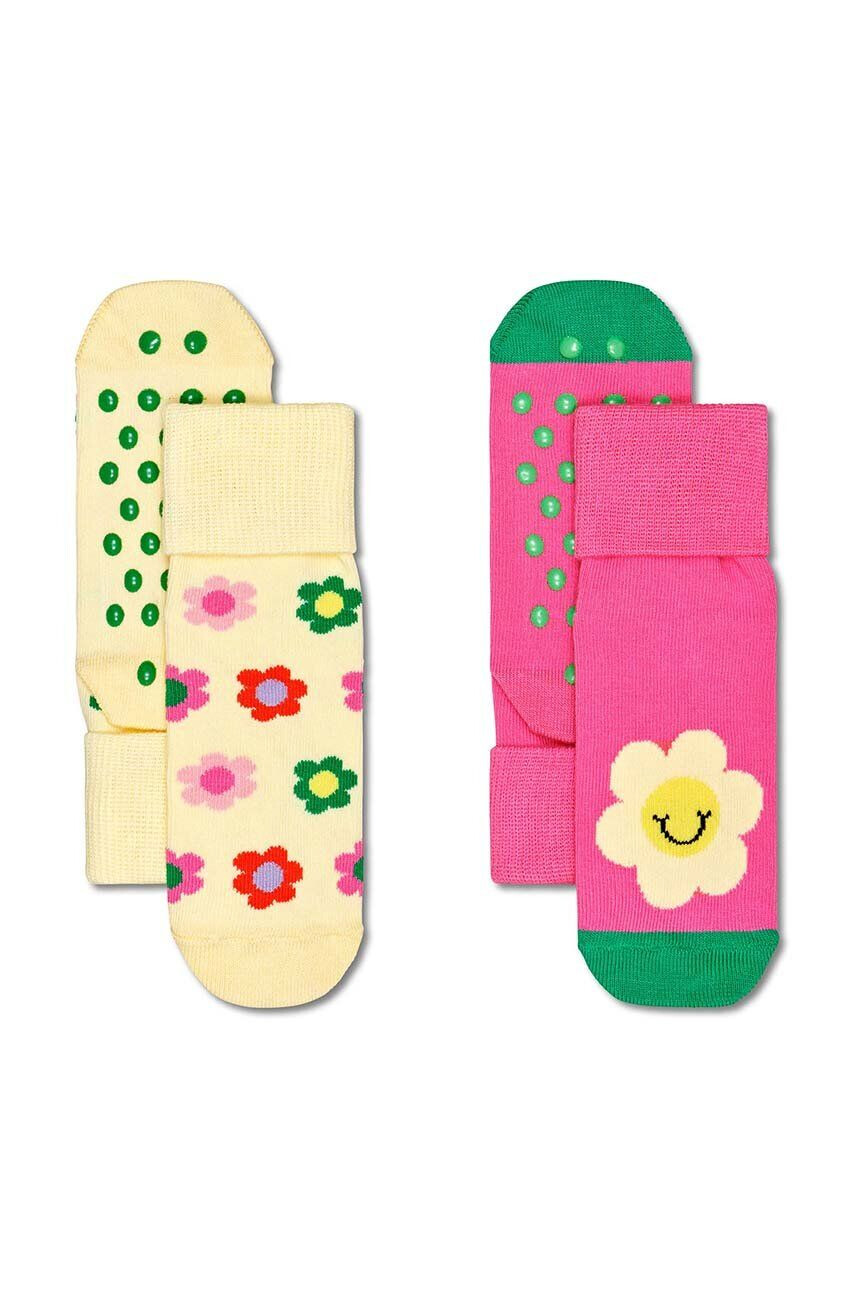 Happy Socks Παιδικές κάλτσες Kids Smiley Daisy 2-pack - Pepit.gr