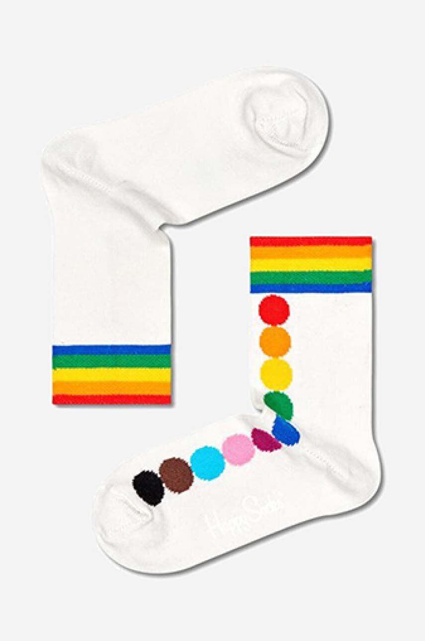 Happy Socks Παιδικές κάλτσες Pride Dot χρώμα: άσπρο - Pepit.gr