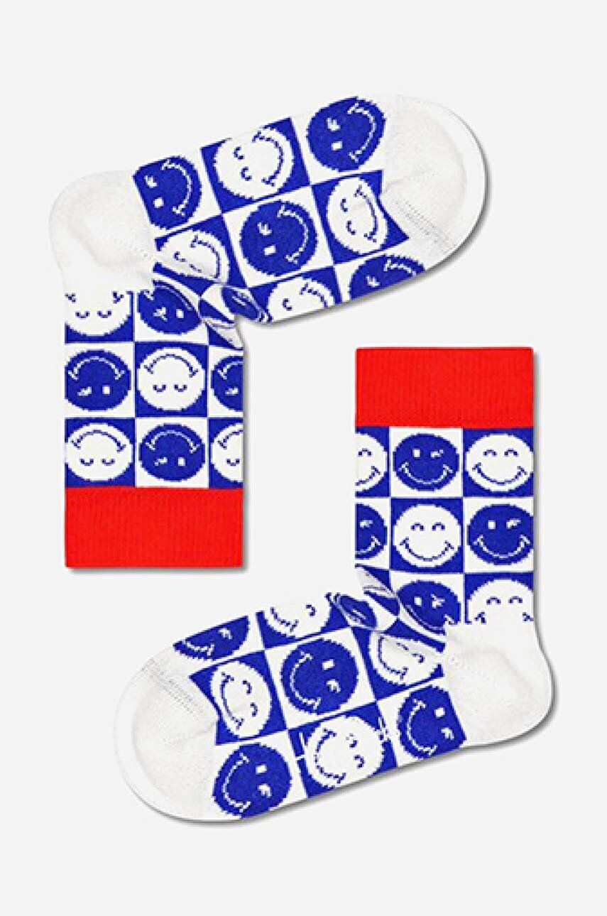 Happy Socks Παιδικές κάλτσες Squared SmileyWorld - Pepit.gr