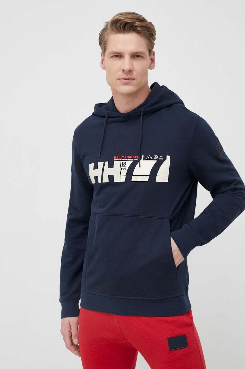 Helly Hansen Μπλούζα χρώμα: ναυτικό μπλε με κουκούλα - Pepit.gr