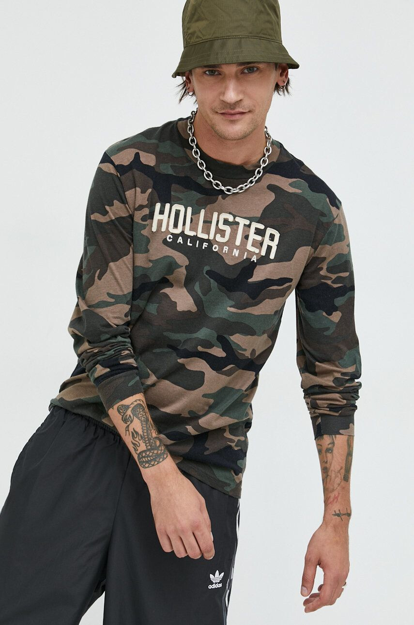 Hollister Co. Βαμβακερή μπλούζα με μακριά μανίκια - Pepit.gr