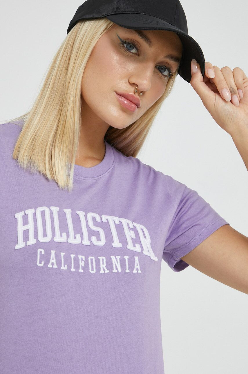 Hollister Co. Μπλουζάκι χρώμα: μοβ - Pepit.gr