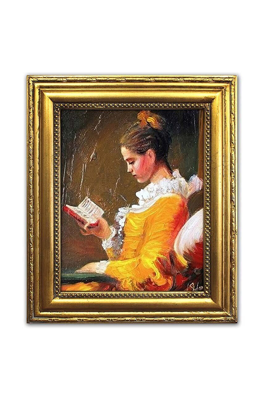 Inne Ελαιογραφία σε κορνίζα Jean Honore Fragonard Czytająca dziewczyna - Pepit.gr