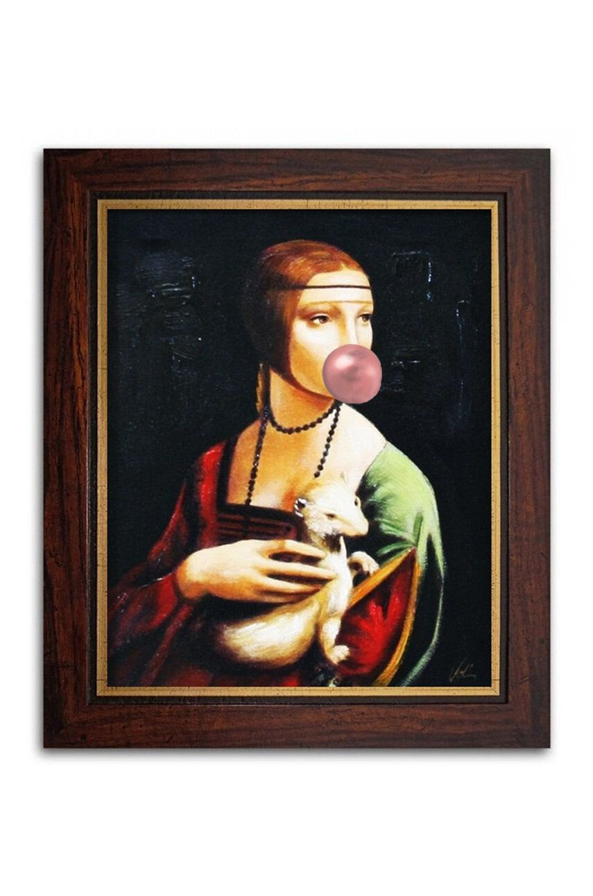 Inne Ελαιογραφία στο πλαίσιο based on Leonardo Da Vinci Lady with an Ermine - Pepit.gr